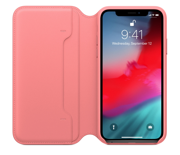 APPLE Etui skórzane folio iPhone XS - zgaszony róż MRX12ZM/A - 1461219 - zdjęcie 4